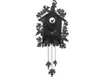 Orologio Da Parete Clayre & Eef 36X8X86 Cm Foglie Di Ferro Grigio