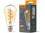 Lampadina Led E27 ST64 Edison 4W = 28W 300Lm 2200K Caldo 360° Filamento Ambra Dimmerabile Videx