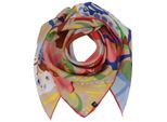 Fraas Sciarpa Silk Stole With Floral Print Camel Multicolore