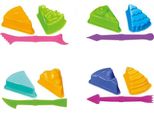 Set Da Colorare Con 2 Stampi Per Dolci E Utensile - 3 Colori Di Argilla