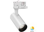 Braytron Faretto A Binario Led A 3 Circuiti 15W 3CCT 3000-6000K Bianco Orientabile E Girevole