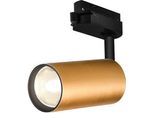 Faretto Led A Binario - Faretto A 3 Circuiti Con Ottica Color Oro Per Sistema A Binario - Orientabile E Girevole - Attacco GU10 - Senza Lampadine