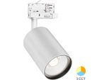 Braytron Faretto A Binario Led Trifase 30W 3CCT 3000K-6000K Bianco Orientabile E Girevole