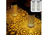 Marrakesh Set Di 2 Lanterne Solari Da Esterno Con Manico In Metallo Alto 30Cm | Lanterna Solare Orientale A Led Da Esterno Noum Verde IP65 Impermeabile Come Decorazione Da Giardino Decorazione