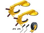 Blocca Ruota Auto Artiglio 2 Pz. Bloccaggio Pneumatici, Adatto Per Ruote Di Diametro 160-380 Mm Antifurto, Artiglio Ruota Rimorchio Con Ventosa Da 30 Cm, Artiglio Da Parcheggio Per Auto, Camion, Suv, Camper, Barche Giallo