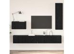 Maison Exclusive - Mobile Tv Da Parete 4 Pezzi In Legno Finitura Rovere Nero