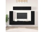 Maison Exclusive - Set Mobile Tv 8 Pezzi Effetto Rovere Nero In Materiale Ligneo
