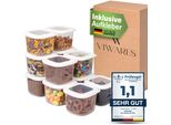 Contenitori Per Alimenti Con Coperchio Ermetico Viware, Set Da 12 Contenitori Per Alimenti Senza Bpa, Contenitori Per Cereali E Farina Da Cucina, Pratici Organizer Da Cucina, Contenitori Per Conservare Gli Alimenti Freschi
