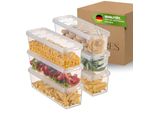 Contenitori Viwares Da 1,4 L In Set Da 6 - Ermetici E Congelatori - Contenitori Impilabili Con Coperchio - Contenitori Per Alimenti, Snack, Cucina E Conservazione