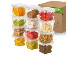 Contenitori Viwares Da 0,4 L In Set Da 12 - Ermetici E Congelatori - Contenitori Impilabili Con Coperchio - Contenitori Per Alimenti, Snack, Cucina E Conservazione