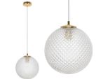 Lampada A Sospensione Cannes A 1 Luce Con Paralume In Vetro Trasparente 25Cm E27