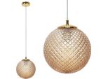 Lampada A Sospensione Cannes A 1 Luce Con Paralume In Vetro Ambrato 20Cm E27