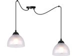 Lampada A Sospensione Spider Venice A 2 Luci Con Paralumi In Vetro Opalino E27