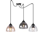 Lampada A Sospensione Spider Venice A 3 Luci Con Paralumi In Vetro Misto E27
