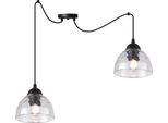 Lampada A Sospensione Spider Venice A 2 Luci Con Paralumi In Vetro Trasparente E27