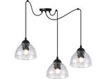Lampada A Sospensione Spider Venice A 3 Luci Con Paralumi In Vetro Trasparente E27