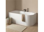 Vasca Da Bagno Semi-Autoportante In Acrilico Bianco 170Cm - Angolo Sinistro Forma