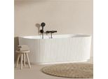 Vasca Da Bagno A Parete Stria 170Cm In Acrilico Bianco Rigato