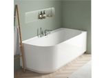 Vasca Da Bagno Semi-Autoportante In Acrilico Bianco 170Cm - Angolo Retto Equinoxe