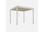 Pergola Bioclimatica 3X3M In Alluminio Con Lamelle Orientabili, Beige