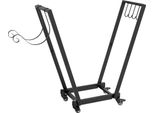 Fortuna Lai Scaffale Per Legna Da Ardere Con Rotelle 79 X 30 X 81 Cm, Scaffale Per Legna Da Ardere Per Giardino E Terrazza, Metallo Nero, Incl. Ganci Per Legna Da Accensione E Attrezzi