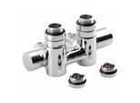 Twin Combi Set Di Attacchi Per Radiatori Da Bagno Per Attacco Centrale, Destro, 50 Mm, Cromo