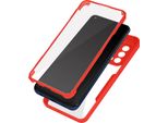 Avizar, Custodia 360° Per Oppo A94 5G Resistente Agli Urti Con Telaio In Silicone Rigido, Rosso