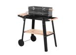 Barbecue A Carbonella Basic Con Ruote Legno/Nero