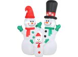 Famiglia Di Pupazzi Di Neve Gonfiabili, Decorazione Natalizia Di 1,8 M Con Illuminazione A Led Per Interni Ed Esterni