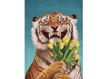 Pittura Da Numeri Con Telaio Quadri Tigre Con Fiori 40X50 Cm