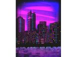 Pittura A Numeri Con Cornice Pittura Neon Panorama 40X50 Cm