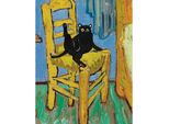 Pittura Da Numeri Con Telaio Quadro - Gatto Su Sedia 40X50 Cm
