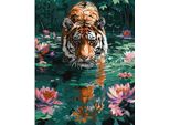 Pittura Per Numeri Immagini Per Dipingere - Tigre A Caccia 40X50 Cm