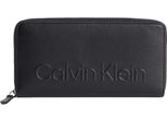 Portafoglio Donna Ck Calvin Klein Articolo K60K610466 Ck Set Za Wallet Lg Cm 19 X 10 X 2 (Circa), Bax Black / Nero, Unica - One Size, Poliestere 51%,Poliuretano 49%