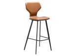 (Set Di 2) Sgabello Da Bar S.I.T Dan-Form In Pelle Finta Marrone Chiaro.