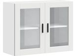 Vidaxl Pensile Da Cucina Con Anta In Vetro Porto White