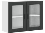 Vidaxl Pensile Da Cucina Con Anta In Vetro Porto Nero