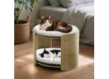Wisfor Casa Per Gatti, Tiragraffi Torre Per Gatti Grotta Per Gatti, Letto Per Gatti Casa Per Gatti Con 2 Ripiani, Tiragraffi Con Cuscino