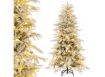 Costway Albero Di Natale Artificiale Da 180 Cm Con Neve, 250 Led Bianchi Caldi E 594 Punte Di Rami, Albero Di Natale, Albero Di Natale, Albero Di Natale Artificiale