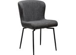 (Set Di 2) Sedia Da Pranzo Glam Dan-Form Con Base Girevole Bouclé Grigio Scuro.