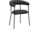 (Set Di 2) Sedia Da Pranzo Plenti Dan-Form Con Braccioli Bouclé Nero.