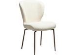 (Set Di 2) Sedia Da Pranzo Glory Dan-Form Con Base Girevole Bouclé Bianco Sporco.