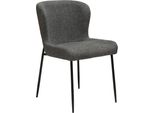 (Set Di 2) Sedia Da Pranzo Glam Dan-Form Bouclé Grigio Scuro.