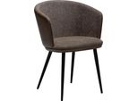 (Set Di 2) Sedia Da Pranzo Hey Dan-Form Con Braccioli In Pelle Finta Pu, Marrone Bouclé.