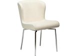 (Set Di 2) Sedia Da Pranzo Glam Dan-Form Con Base Girevole Bouclé Beige.
