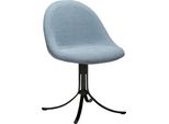 (Set Di 2) Dolo Dan-Form Sedia Da Pranzo Girevole Con Base Bouclé Blu.