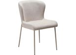 (Set Di 2) Sedia Da Pranzo Glam Dan-Form Bouclé Grigio Chiaro.