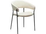 (Set Di 2) Sedia Da Pranzo Reboot Dan-Form Con Braccioli Bouclé Beige.