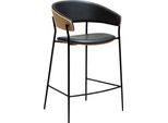(Set Di 2) Sedia Da Banco Crib Dan-Form Con Braccioli Impiallacciati In Rovere, Similcuoio Nera Pu.