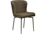 (Set Di 2) Sedia Da Pranzo Glam Dan-Form Con Base Girevole Bouclé Verde Scuro.